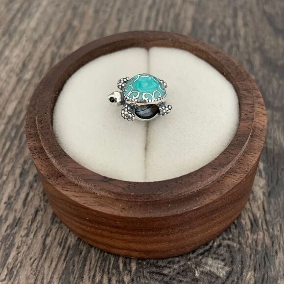 925 Sterling Silver Turquoise Turtle Charm - Picture 6 of 8